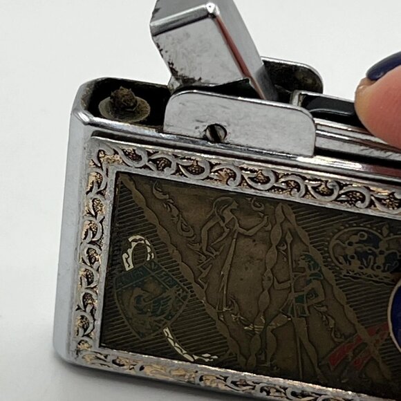 Vintage Fisher 98 lighter with copper front design. Made in Japan - Picture 6 of 7